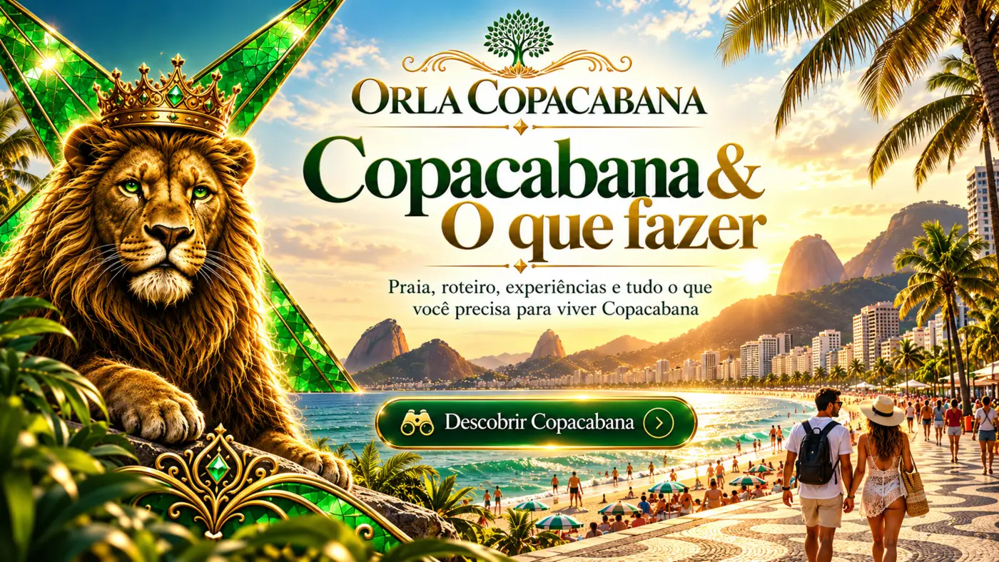 Praia e calçadão de Copacabana no Rio de Janeiro